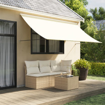 Tenda na uvlačenje krem 300 x 150 cm od tkanine i čelika 368761