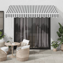 Tenda na ručno uvlačenje antracit i bijela 300 x 250 cm 3216038