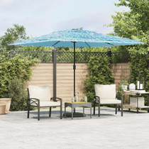 Vrtni suncobran s čeličnom šipkom plavi 290x290x238 cm 4005083 Vrtni suncobran s čeličnom šipkom plavi 290x290x238 cm 4005083