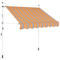 Tenda na ručno uvlačenje 100 cm žuto-plava prugasta 145830
