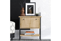 Noćni ormarić Valery - Safirni hrast, crni