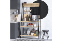 Ormarić za kavu Barista - Safirni hrast, crni