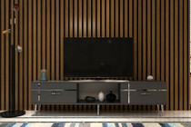 TV stalak Linija - Antracit, Srebrna