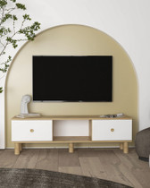 TV stalak Mono - Safirni hrast, Bijela
