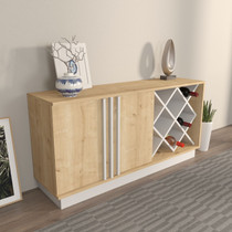 Komoda Luna - Safirni hrast, bijela