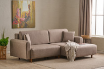 Kutna sofa na razvlačenje Mane Desno - Smeđa