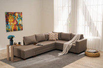 Kutna sofa na razvlačenje Aly Arzilla lijevo - Smeđa
