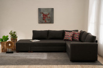 Kutna sofa na razvlačenje Aly Left - Antracit