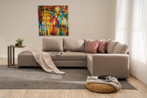 Kutna sofa na razvlačenje Aly Left - Bež
