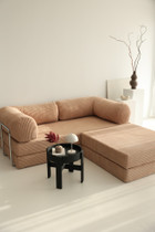 Kutna sofa na razvlačenje Kutak - Smeđi - v1
