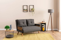 Kauč na razvlačenje s 2 sjedišta Cosmo dvosjed - tamno siva