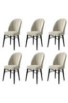 Set stolica (6 komada) Ritim - krem, crna