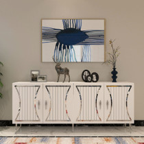 Konzola Tean - bijela, srebrna