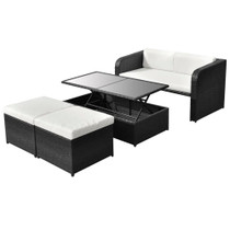 Vrtni Sofa Set 9 Kom Crni Poli Ratan