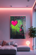 Dekorativno slikanje kaljenog stakla Hhlneon0036 - 50 x 70