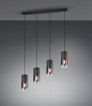 ROBIN LUSTER CRNO MAT,4XE27