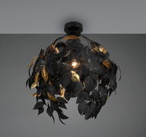 LEAVY PLAFONJERA BLACK MAT-GOLD 1XE27