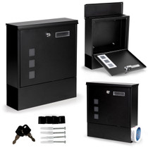 Čelični poštanski sandučić crni s bravom