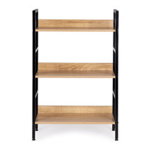 Moderna drvena polica s metalnim okvirom u LOFT stilu, 3 police ModernHome