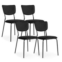 Set od 4 baršunaste stolice za blagovaonicu i dnevni boravak crne boje, ModernHome