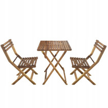 Drveni vrtni namještaj od akacije – stol i 2 stolice