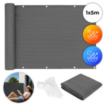 Zaštitna mreža za balkon s okovima 100x500 cm + pribor za montažu sive boje MultiGarden