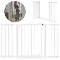 Sigurnosna vrata 74-132 cm za stepenice i vrata, čelična s dodatnim panelima, bijela ECOTOYS