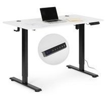 Stojeći električni radni stol 120x60 cm, podešavanje visine 72–117 cm, bijeli, ModernHome