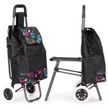 Kolica za kupovinu s torbom 30 litara, sklopivo sjedalo, veliki kotači, ModernHome