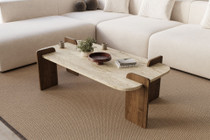 Stol za kavu Leapiri - Travertin, Orah