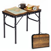 Turistički sklopivi stol 60x40 cm u koferu, starinski hrast, MultiGarden