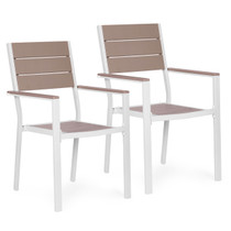 Set od 2 vrtne stolice za terasu ili balkon, čelik i HDPE bijele boje MultiGarden