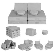 Veliki sklopivi modularni sofa za djecu DIY, 8 mekanih jastuka - sivi ECOTOYS