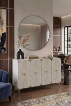 Konzola Alfa 120 - Bijela, Travertin, Srebrna