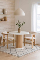 Set blagovaonskog stola i stolica (5 komada) boemski okrugli skandinavski 5