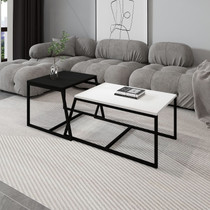 Minimalistički set stolića za kavu - bijela, crna