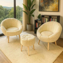Set fotelja i pufa (3 dijela) Lida Wellsoft - krem