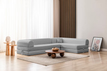 Kutna sofa na razvlačenje Legom Eco - Svijetlosiva