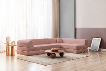 Kutna sofa na razvlačenje Legom Eco - roza