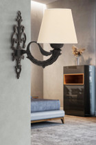Zidna lampa Lily - krem, crna