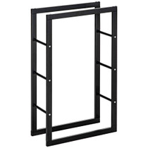 Stalak za ogrjevno drvo od čelika 60 × 25 × 100 cm, crni