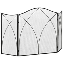 Zaštitna ograda za kamin, sklopiva, 3 panela, 108 × 24 × 76 cm, crna
