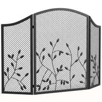 Sklopiva zaštitna ograda za kamin 3 dijela 122 × 1 × 75 cm, crna
