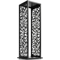 Polica za drva za ogrjev s 4 kuke 38 × 38 × 112 cm, crna