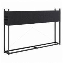 Polica za drva za ogrjev 202 × 25 × 113 cm s pokrivačem, crna