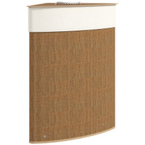 Ugaona košara za veš od bambusa 35 × 35 × 60 cm, 55 l, smeđa