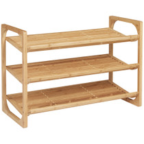 Polica za cipele za 9 pari, 3 nivoa, 76 × 33 × 51 cm, prirodna boja