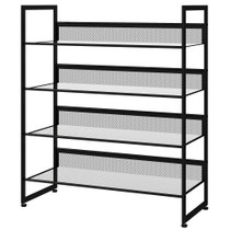 Polica za cipele s 4 nivoa 72 × 30 × 82,7 cm, crna