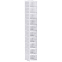 Organizator za cipele s 10 pretinaca, sklopiv, 26 × 35 × 174 cm, bijeli