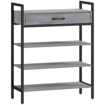Polica za cipele s ladicom za 9 pari 70 × 30 × 87,6 cm, siva